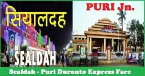 Sealdah to Puri Duronto Express Ticket Fare